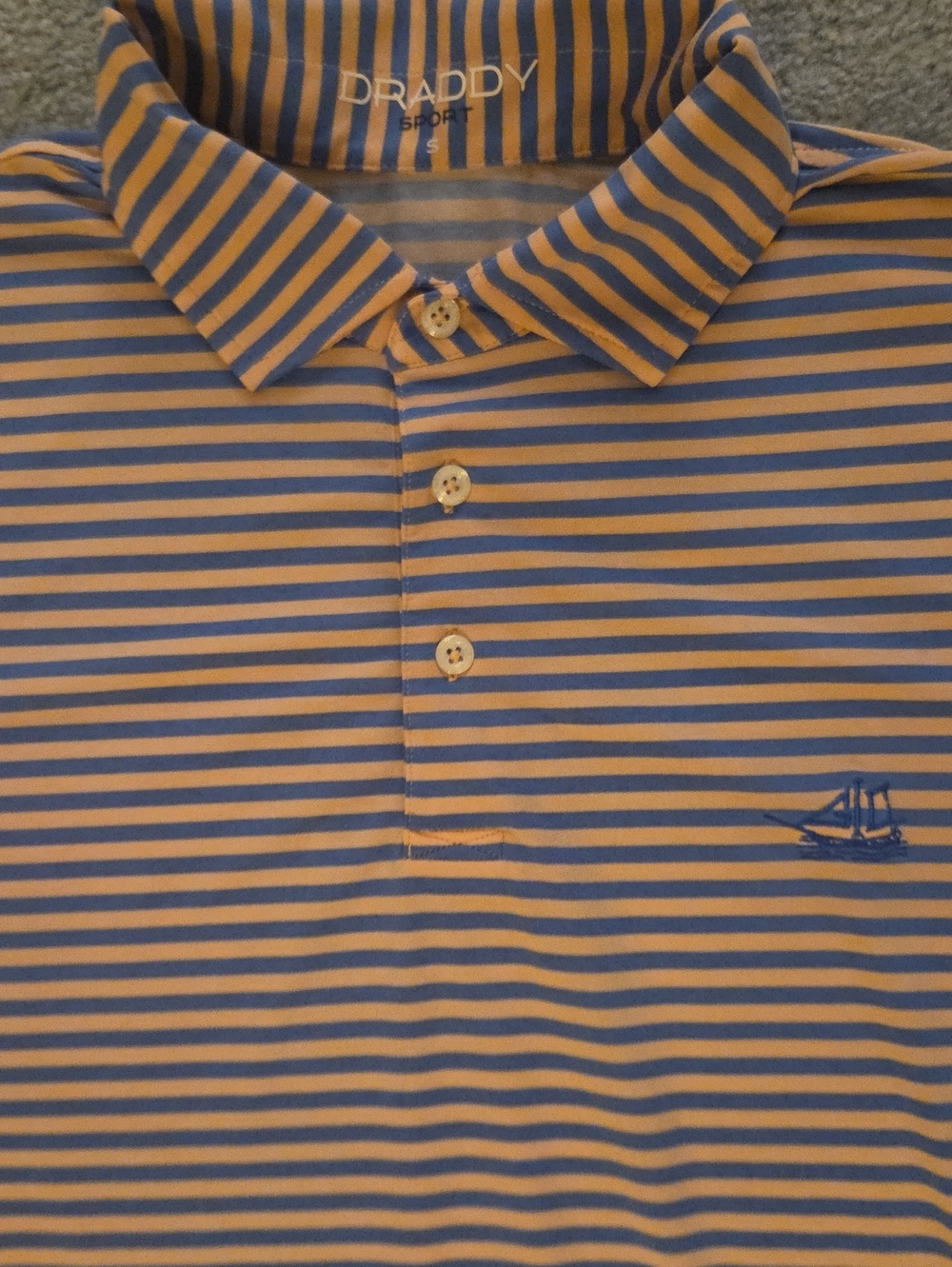 B. Draddy Sport Sankaty Head Golf Club Polo Shirt Small S Nantucket Sailboat Log
